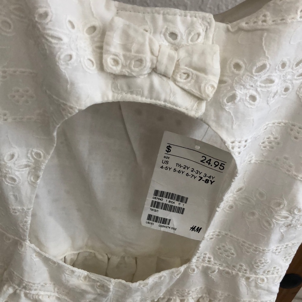 NWT white girls thick lace like dress - Picture 3 of 3